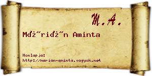 Márián Aminta névjegykártya